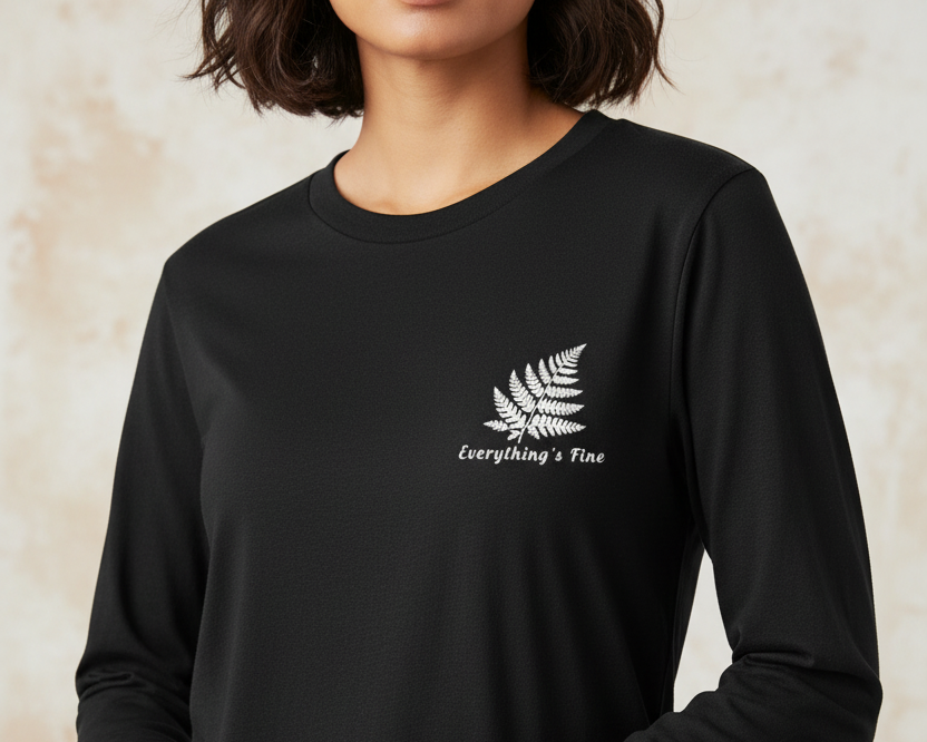 Everything's Fine Long Sleeve Tee on Model